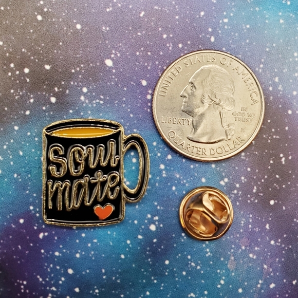 Soul Mate Coffee Enamel Pin - Picture 2 of 3
